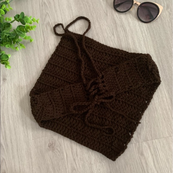 Brown Crochet Halter Top “Kylie Jenner Inspired” - Picture 2 of 6